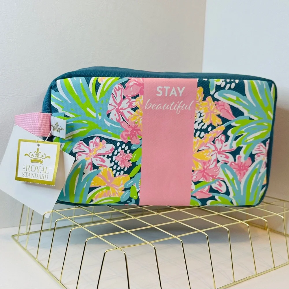 THE ROYAL STANDARD Stay Beautiful Grenada Floral Cosmetic Wet/Dry Bag Case NWT